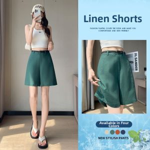 La Chapelle | Slim Fit High Waist Light Summer Tencel Linen Shorts