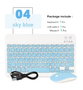 Russian Arabic Korean Spanish Portable 10 inch Wireless Keyboard and Mouse set For iPad Samsung Xiaomi Tablet Laptop Android IOS