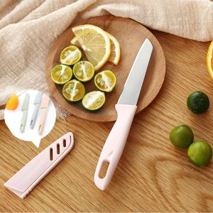 Digeo Multi-color Fruit Knife Stainless Steel Peeler Portable Pocket Knife 3 Colors Blue Pink Green