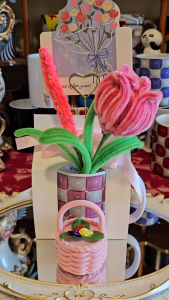 Gifts set Pink and White 3d sublimation mug with crystals with card gift box handmade flowers for graduation/birthday/anniversary/wedding celebration gift