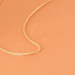 Chow Sang Sang 周生生 Machinery Chain 18K White and Yellow Gold Plain Chain Necklace 10346N