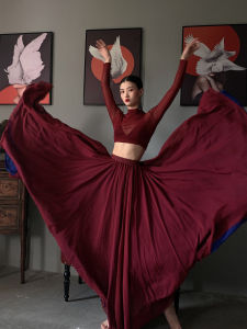 High Waist One Piece Belted Skirt Performance Costume Womens Vest Set Retro Style Midi Skirt O-Shape Bodycon Dress