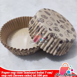 Paper cup case laminasi bulat 7 cm/ cup roti (brown cake) isi 100 pcs
