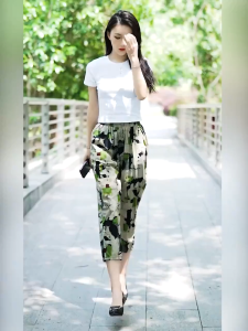 Yitiaoyu Harem Pants  Plus Size Cotton and Linen Casual Pants Loose Cropped Pants