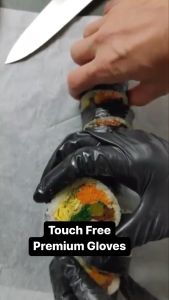 Food Safe Touch Free Premium Nitrile Chef/Baker Gloves for Cooking Kitchen Use Thick 5g/pc 40 pcs ziplock pack Durable Black Food Contact Safe FDA Approved Disposable Multipurpose Waterproof Powder-free Latex-free