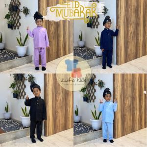 Baju Melayu Raya Budak Slim Fit Moden Baby Blue Navy Blue Lilac Hitam Kurta Kids Sedondon Family Murah 2023