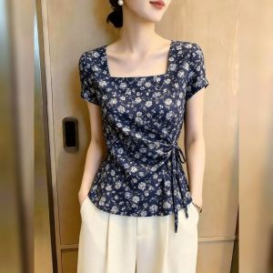 French Print Relaxed Style Stylish Tunic