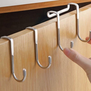 304 Stainless Steel Hook S-Shape Hook Cabinet Door Back Clothes Hanger Nail-Free Wall Mounted Coat Racks