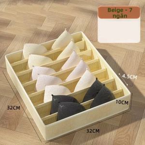 1 Hộp Đựng Đồ Lót Có Thể Gấp Gọn Dung Tích Lớn Chất Liệu Vải Không Dệt Hộp Sắp Xếp Vớ Giỏ Chia Ngăn Tủ Quần Áo