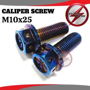 Flashmotor TITANIUM CALIPER SCREW M10 x 25mm 30mm Y16ZR LC135 Y15ZR Y15 Y125Z Y125 NMAX NVX RXZ LAGENDA SRL110 SRL115 EGO EGOS NOUVO LC AVANTIZ SALORIZ