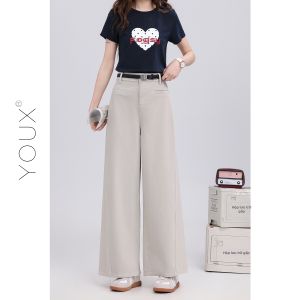YOUXIANG | Quần Jeans Xòe Dáng Cao