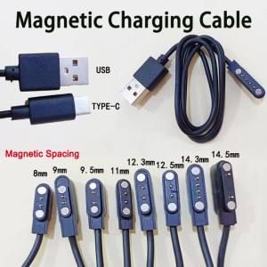 Cáp Sạc Từ Tính Cho Đồng Hồ Thông Minh 2/4/5Pin USB/Type-C 8-14.5mm Khoảng Cách Dây Sạc Cho Người Lớn/Đồng Hồ Trẻ Em Màu Đen 0.5M