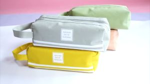Kotak Pensil Dan Stationery Dual Zipper Dompet Pensil 2 Pouch Tempat Alat Tulis Perlengkapan Sekolah Dua Sisi Resleting PST