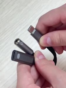 2 in 1 Type C Audio Adapter TypeC to 3.5mm Jack Microphone Adapter OTG Data Transfer Suitable for iPhone 16 15 Samsung Converter