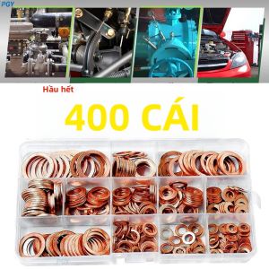 Máy Giặt Bằng Đồng Nguyên Khối Vòng Phẳng Seal Gasket Assortment 400/300/100 CÁI Bộ Đai Ốc Và Bu Lông Cho Phích Cắm Bể Phốt - Chất Liệu Đồng