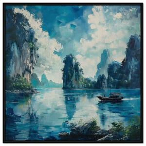 Tranh phong cảnh quê hương sơn thủy hữu tình.Tranh treo tường dán tường trang trí nội thất.CGI-1165