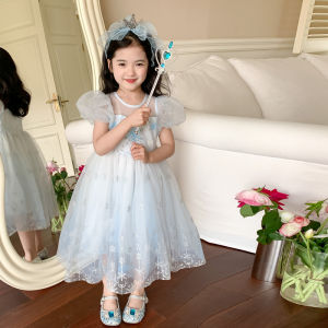 Váy Công Chúa Elsa Ice Princess Birthday Fairy Tale Váy Lưới Váy Ngắn Mùa Hè Cho Bé Gái Váy Sinh Nhật Váy Công Chúa Phong Cách Ngọt Ngào
