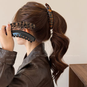 Retro Leopard Print High Ponytail Banana Clip Womens Fashion Sensation Hair Accessories Hair Clips for Women Stylish Hair Accessories