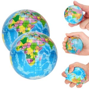 PU Foam Globe Toy Decompression Elastic Planet Ball Students Safe Anti Stress Squeeze Globe Kids Educational Supplies