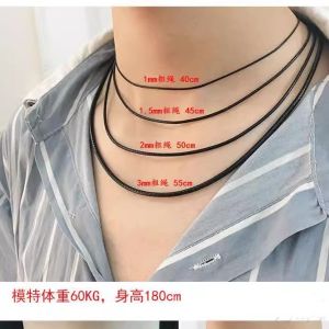 DIY Pendant Hanging Cord for Necklace Jewelry Repair Black Red Cord for Men and Women Fashion Accessory