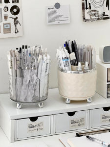 กล่องใส่ของสำนักงานแบบโปร่งใสความจุขนาดใหญ่ ชั้นวางปากกา ชั้นวางของสำนักงาน เครื่องมือการศึกษาแบบยูนิฟอร์มสากล