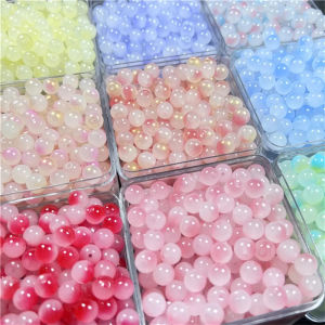 50 Pcs 8mm Glass Beads Beautiful Multicolor Beads Handmade Diy Bracelet Necklace Bracelet Jewelry Handmade Beads Accessories