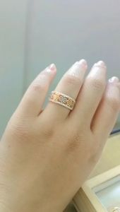 Cincin Emas Kadar 375 (8K) Model Pita Kerdias Gold Bunga Krisant Kode CT 700 CT 701
