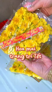 Bịch 40 Bông Hoa Mai Đào Giả vs Phụ Kiện Lá Nụ Kẽm Trang Trang Trí Tết và Lễ Hội