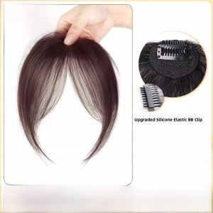 French Style Airy Bangs Hair Extension Pieces Full Real Hair Brushed up Front Hair Clip Natural Looking Hair Accessory