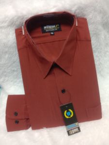 Wendya.T Kemeja Formal Reguler Warna MERAH BATA TUA TERACOTTA✓Kemeja Pria Polos Lengan Panjang