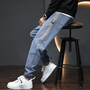 HULIXIONGDI | Quần Jeans Nam Phong Cách Dễ Dàng Thoáng Mát Co Giãn Có Lót Nỉ Mùa Thu Đông