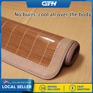 CTH Ultra-breathable Double Bamboo Rattan Cooling Mat: Thickened Foldable Cooling Pad Suitable for Bedroom Floor Mats and Tatami Enjoy Instant Summer Comfort