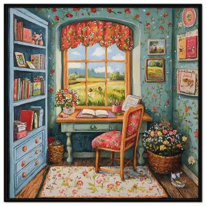 Tranh vẽ góc học tập. Tranh treo tường dán tường sơn dầu tranh trí canvas. CGI-1418