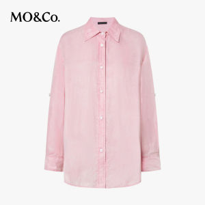 MO&Co. | Vintage Matte Sand-washed Cupro Tab Roll-up Sleeve Shirt