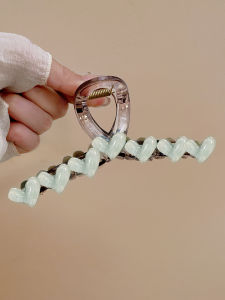 Elegant Purple Jelly Heart Shark Bite Hair Claw Clip Stylish Hair Accessories Korean Style Fresh out Fashion Hair Grips Clamps