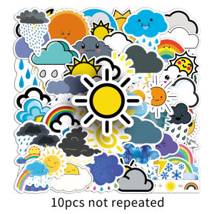 50PCS Cute Cartoon Weather Sticker PVC Waterproof Decorative Notebook Graffiti Sticker