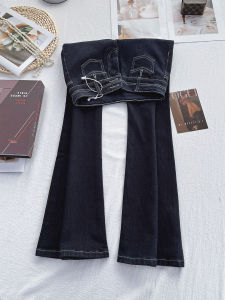 QINGNAER | Vintage Low Waist Stretch Slim Fit Flared Jeans