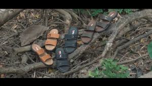 Sandal Pria Selop Casual Khamzo K01 Slide Slop Coklat Tua Kulit