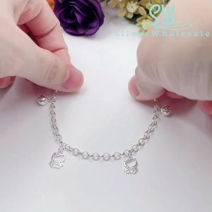 SilverWholesale #BB200 Original Silver 925 "Hello Kitty" Baby Bracelet Anklet (Gelang Kaki/Tangan untuk Baby)
