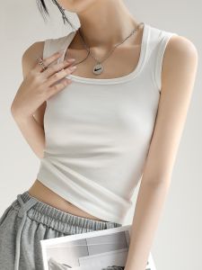 MiiOW | Áo ba lỗ nữ dáng ôm có dây đeo vai rộng màu trơn thời trang xuân thu mặc trong ngoài trời áo sơ mi cơ bản