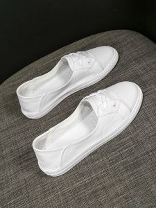 Leather Slip-On White Sneakers Womens Casual Versatile Low-Top Breathable Maternity Single Shoes Spring Summer New Style