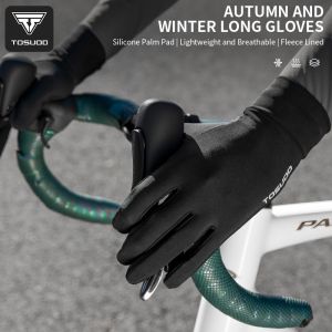 TOSUOD Thermal Fleece Gloves Shock-absorbing WindproofTouchscreen Noneslip Cycling Gloves for Running Sports and Dailywear