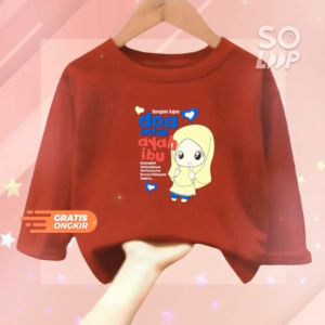 Kaos Atasan Anak Usia 1-12 Tahun Doa Untuk Ayah Ibu