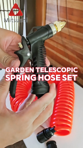 Mitsushi 20 M/15 M/7.5 M สายยางรดน้ำ ท่อน้ำ แบบขดสปริง สายลม สายลมสปริง สายปั๊มลม พร้อมหัวคอปเปอร์ พร้อมข้อต่อสวมเร็ว