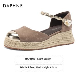Daphne | Woven Platform Peep Toe Sandals Heel Increase Office