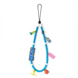 Clove Doraemon Mobile Phone Charm Short Wrist Lanyard Dream Blue Beaded Phone Case Pendant Key Chain
