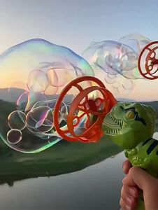 LIJU78113 Bubbles in Bubble Fan Dinosaur Bubble Machine ABS Bubble Dinosaur Outdoor Toys Auto Bubble Machine Fun Handheld Bubbles Toy in Bubble Over 3 Years Old