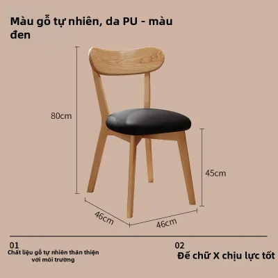 MU FENG ZHI NAN | Ghế Ăn Bằng Gỗ Cứng Có Đệm Mềm Phong Cách Cổ Điển