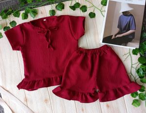 Setelan Anak Perempuan Terbaru Bahan Crinkle Airflow Usia 1 Sampai 7 Tahun