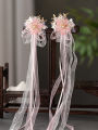 Chun Yi Xuan Super Fairy Spring Summer Flower Fairy Ancient Style Daily Hair Accessories Hair Clips Silk Ribbon Double Pronged Hanfu Headwear for Women. 